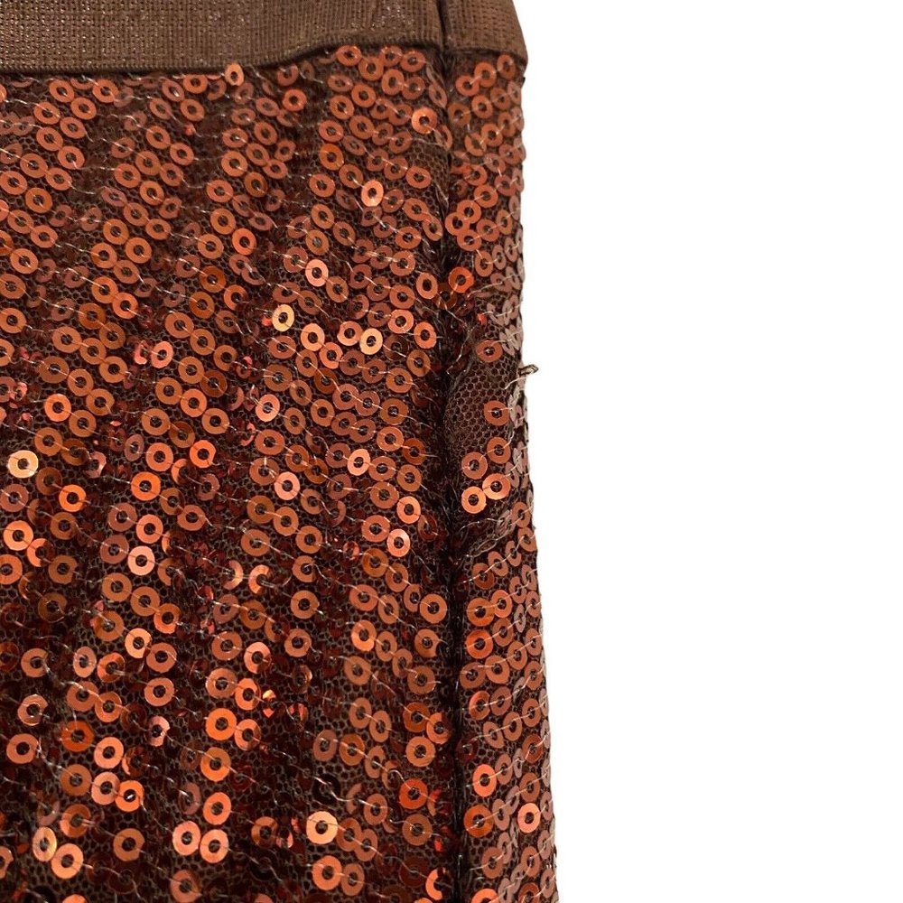 Flannel Designer Size 0 AU 6 Pisces Copper Sequin Pleated Maxi Skirt New RRP$410 - Picture 5 of 10